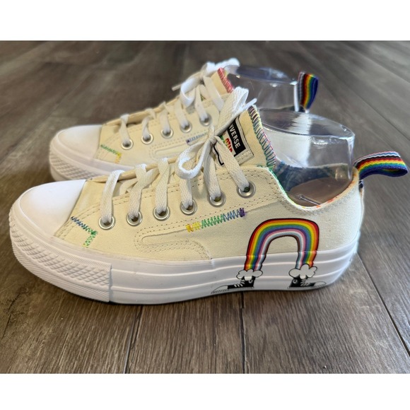 Converse Shoes - Converse Chuck Taylor All Star Lift Pride Rainbow White Platform Womens 7.5